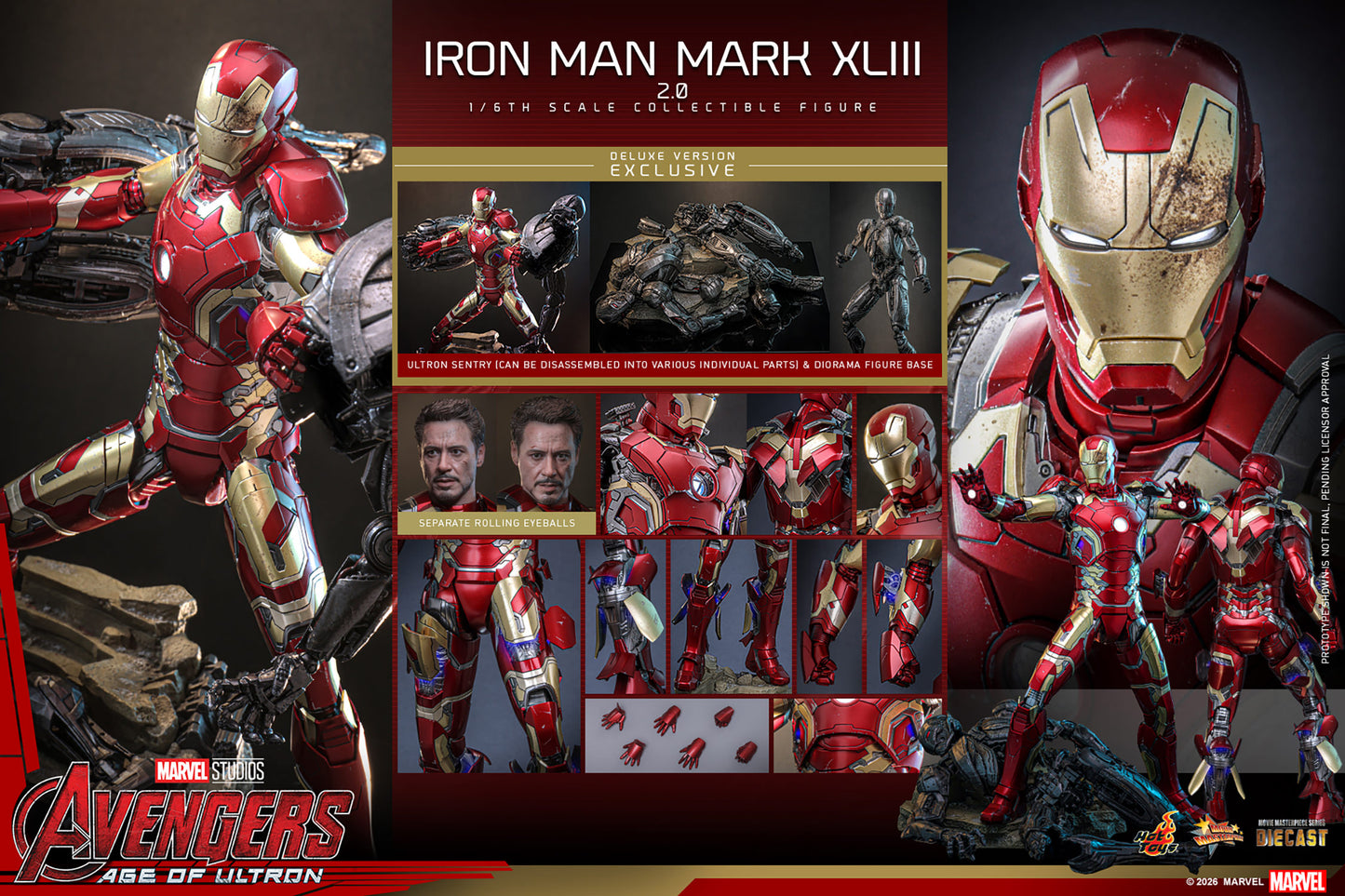 Hot Toys 1/6 Iron Man Mark XLIII (2.0) (Deluxe Version) "Avenger" | Hot Toys 1/6 Scale
