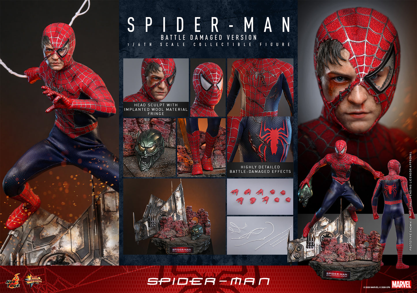 Hot Toys 1/6 Spider-Man (Battle Damaged Version) "Spider-Man" | Hot Toys 1/6 Scale