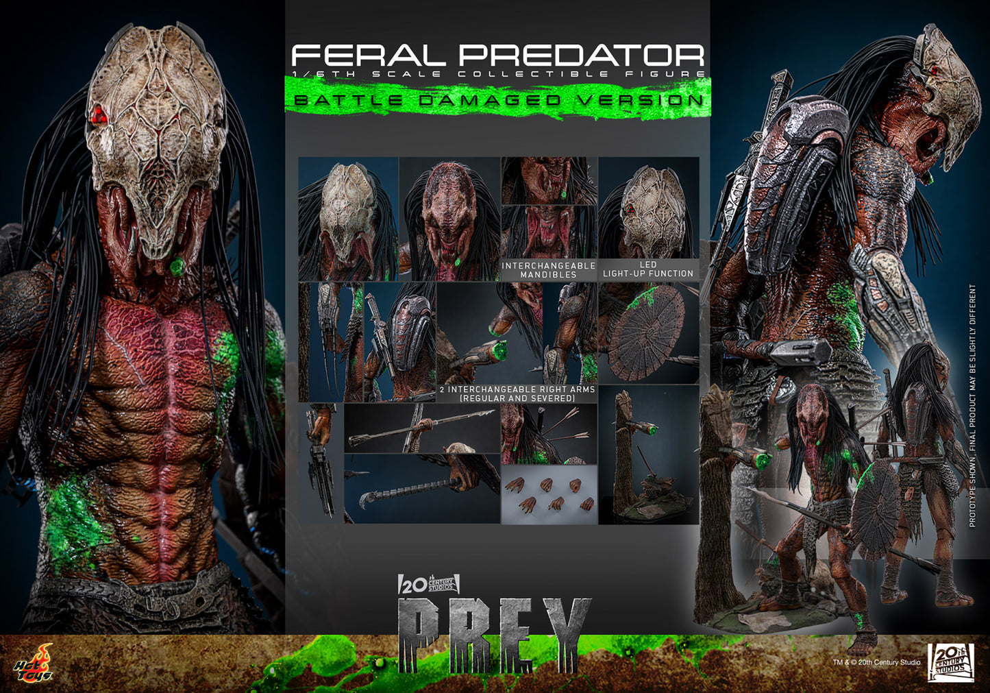 Hot Toys 1/6 Feral Predator (Battle Damaged Version) "Predator: Prey" | Hot Toys 1/6 Scale