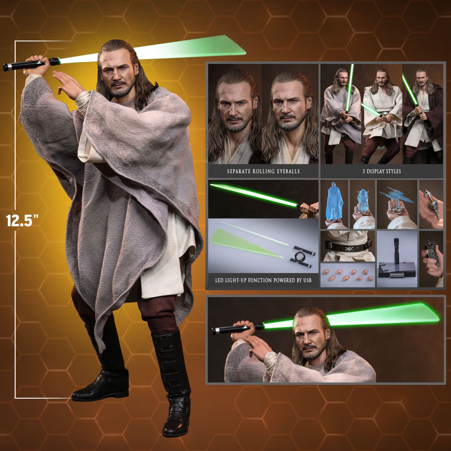 Hot Toys 1/6 Qui-Gon Jinn "Star Wars: The Phantom Menace" | Hot Toys 1/6 Scale