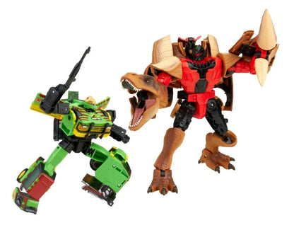 Transformers Collaborative Jurassic Park x Transformers Tyrannocon Rex and JP93 Two-Pack