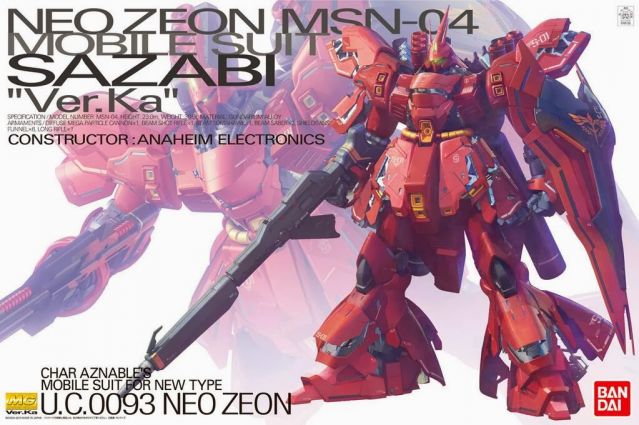 Neo Zeon MSN-04 Sazabi Version Ka "Mobile Suit Gundam" - Bandai Hobby 1/100 Scale Master Grade Model Kit