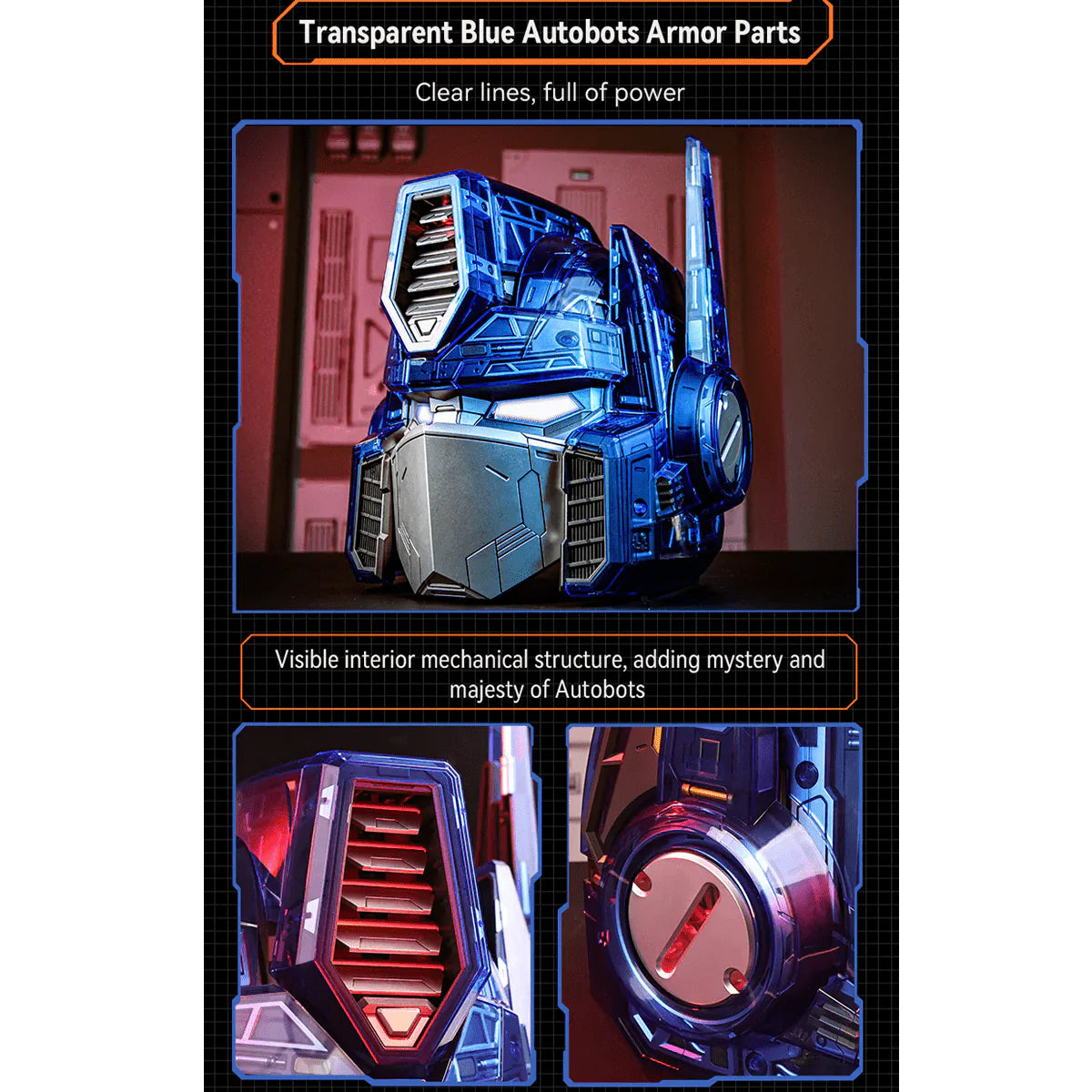 Transformers G1 Optimus Prime Wearable Helmet w/ Detachable Armor Parts（Deluxe Version）