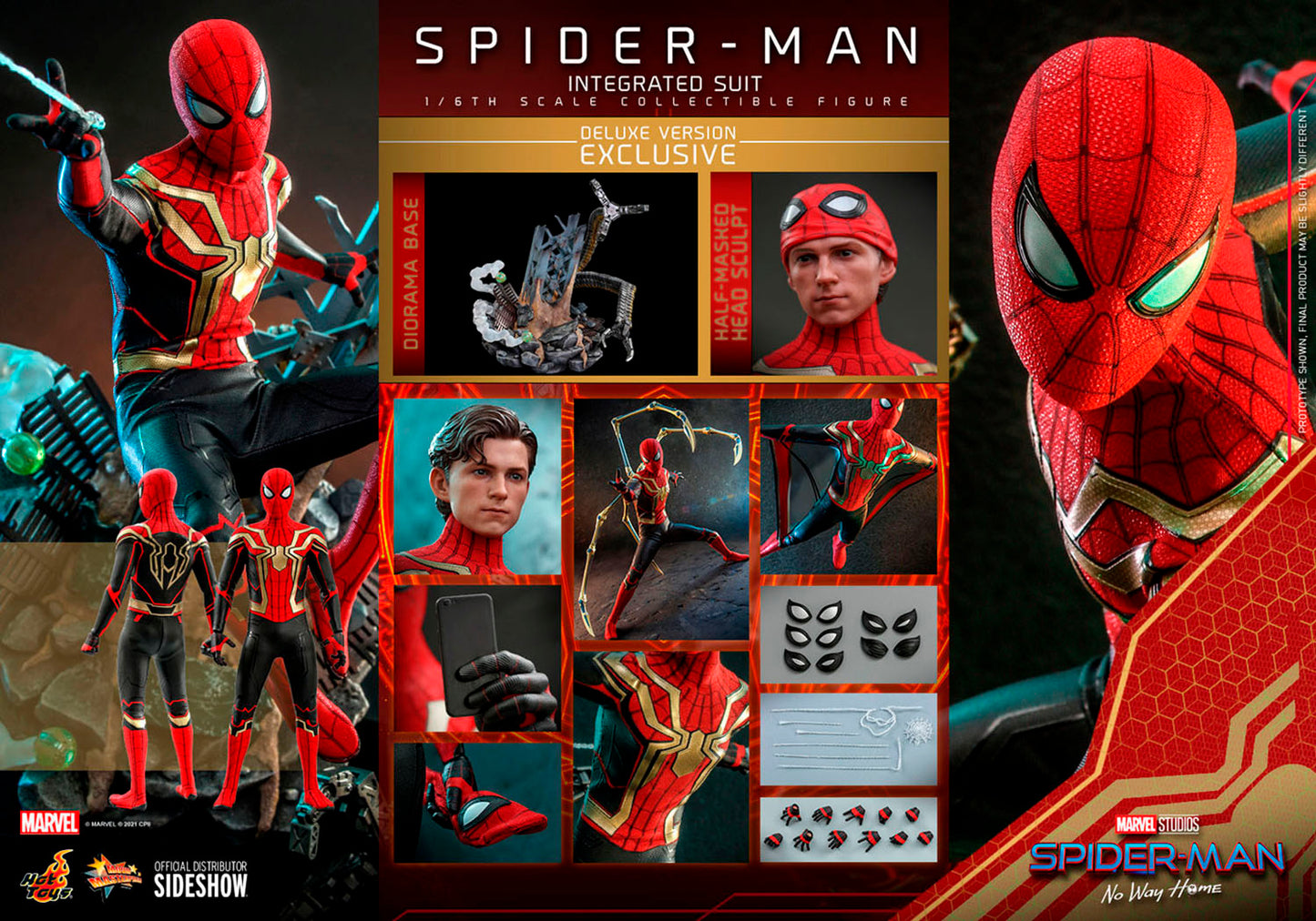 Hot Toys Spider-Man (Integrated Suit) Deluxe Edition "Spider-Man: No Way Home" | Hot Toys 1/6 Scale