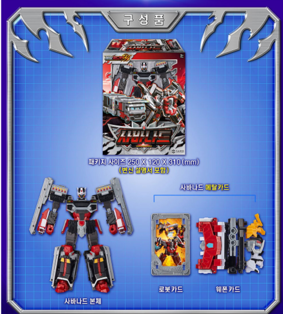 Metal Cardbot W Savannard set contents and packaging
